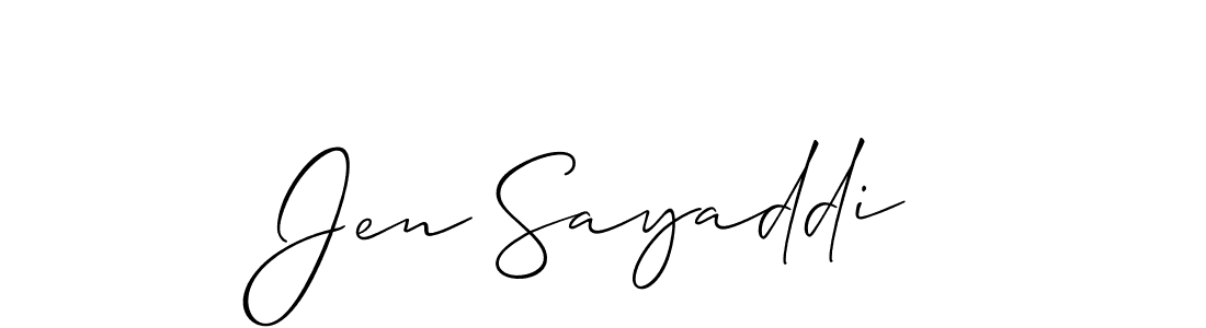 You should practise on your own different ways (Allison_Script) to write your name (Jen Sayaddi) in signature. don't let someone else do it for you. Jen Sayaddi signature style 2 images and pictures png