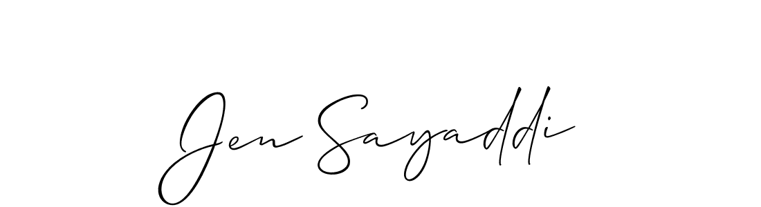 Use a signature maker to create a handwritten signature online. With this signature software, you can design (Allison_Script) your own signature for name Jen Sayaddi. Jen Sayaddi signature style 2 images and pictures png