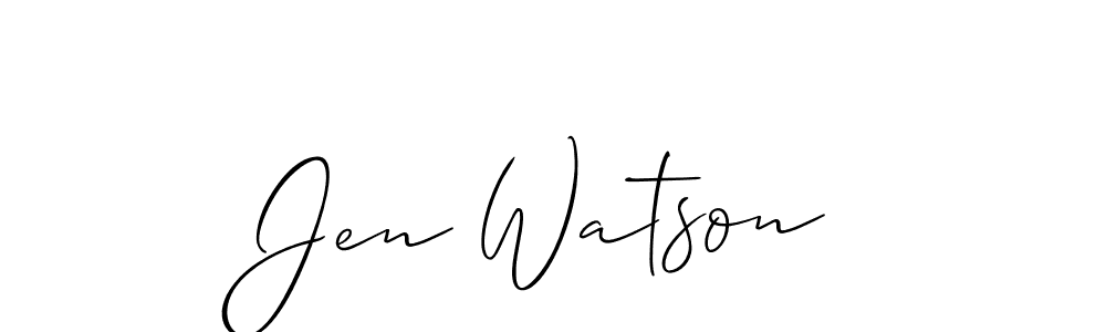 Use a signature maker to create a handwritten signature online. With this signature software, you can design (Allison_Script) your own signature for name Jen Watson. Jen Watson signature style 2 images and pictures png