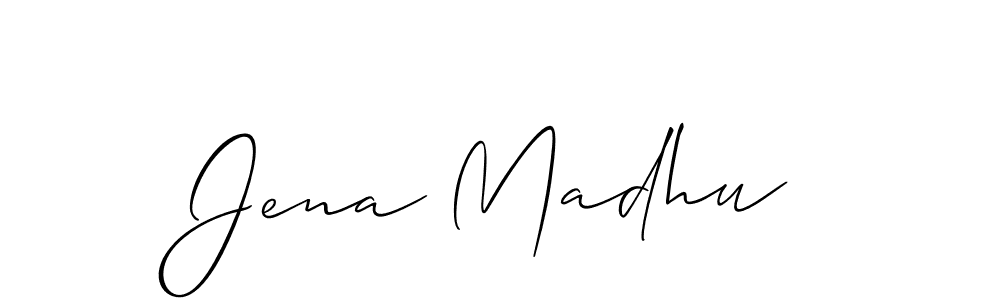 Similarly Allison_Script is the best handwritten signature design. Signature creator online .You can use it as an online autograph creator for name Jena Madhu. Jena Madhu signature style 2 images and pictures png