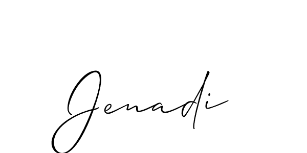 Design your own signature with our free online signature maker. With this signature software, you can create a handwritten (Allison_Script) signature for name Jenadi. Jenadi signature style 2 images and pictures png