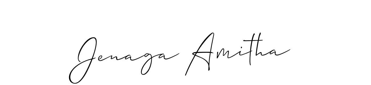 Also we have Jenaga Amitha name is the best signature style. Create professional handwritten signature collection using Allison_Script autograph style. Jenaga Amitha signature style 2 images and pictures png
