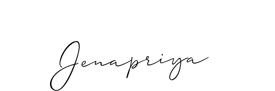 The best way (Allison_Script) to make a short signature is to pick only two or three words in your name. The name Jenapriya include a total of six letters. For converting this name. Jenapriya signature style 2 images and pictures png