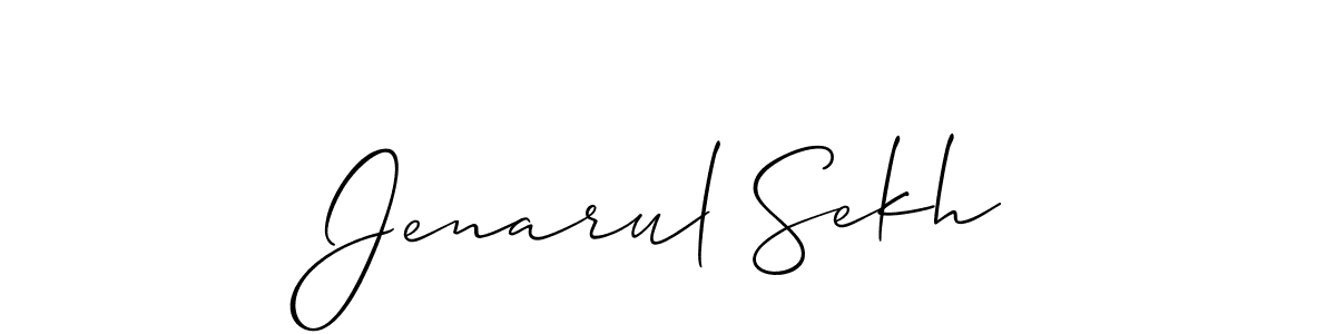 Similarly Allison_Script is the best handwritten signature design. Signature creator online .You can use it as an online autograph creator for name Jenarul Sekh. Jenarul Sekh signature style 2 images and pictures png