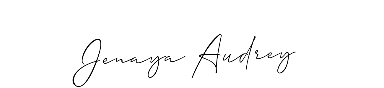 Make a beautiful signature design for name Jenaya Audrey. With this signature (Allison_Script) style, you can create a handwritten signature for free. Jenaya Audrey signature style 2 images and pictures png