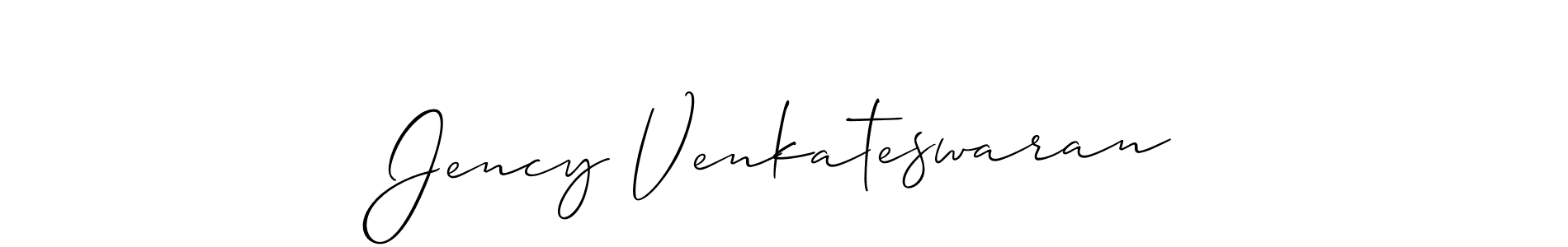 Similarly Allison_Script is the best handwritten signature design. Signature creator online .You can use it as an online autograph creator for name Jency Venkateswaran. Jency Venkateswaran signature style 2 images and pictures png