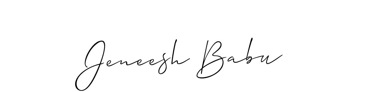 Make a beautiful signature design for name Jeneesh Babu. With this signature (Allison_Script) style, you can create a handwritten signature for free. Jeneesh Babu signature style 2 images and pictures png