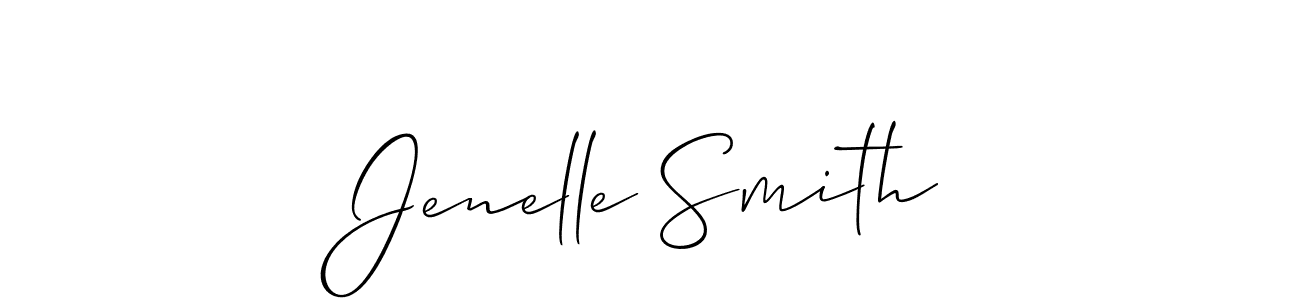 Use a signature maker to create a handwritten signature online. With this signature software, you can design (Allison_Script) your own signature for name Jenelle Smith. Jenelle Smith signature style 2 images and pictures png