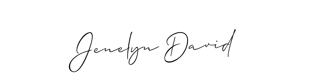 The best way (Allison_Script) to make a short signature is to pick only two or three words in your name. The name Jenelyn David include a total of six letters. For converting this name. Jenelyn David signature style 2 images and pictures png