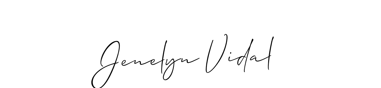 You should practise on your own different ways (Allison_Script) to write your name (Jenelyn Vidal) in signature. don't let someone else do it for you. Jenelyn Vidal signature style 2 images and pictures png