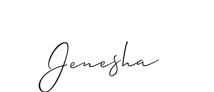 Design your own signature with our free online signature maker. With this signature software, you can create a handwritten (Allison_Script) signature for name Jenesha. Jenesha signature style 2 images and pictures png