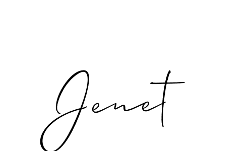 Make a beautiful signature design for name Jenet. With this signature (Allison_Script) style, you can create a handwritten signature for free. Jenet signature style 2 images and pictures png