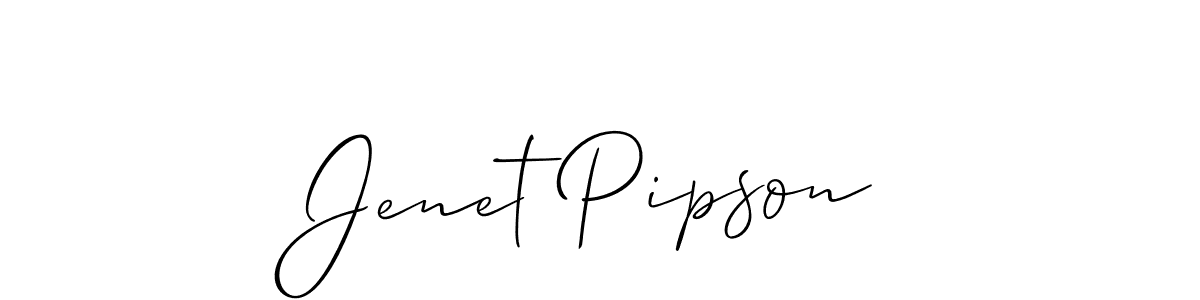 Use a signature maker to create a handwritten signature online. With this signature software, you can design (Allison_Script) your own signature for name Jenet Pipson. Jenet Pipson signature style 2 images and pictures png