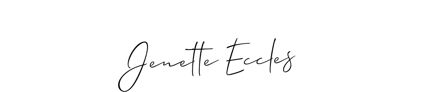Design your own signature with our free online signature maker. With this signature software, you can create a handwritten (Allison_Script) signature for name Jenette Eccles. Jenette Eccles signature style 2 images and pictures png