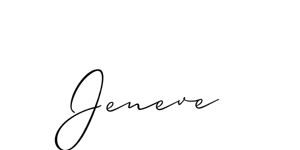 Make a beautiful signature design for name Jeneve. With this signature (Allison_Script) style, you can create a handwritten signature for free. Jeneve signature style 2 images and pictures png