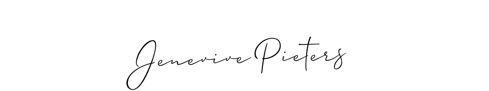 How to make Jenevive Pieters name signature. Use Allison_Script style for creating short signs online. This is the latest handwritten sign. Jenevive Pieters signature style 2 images and pictures png