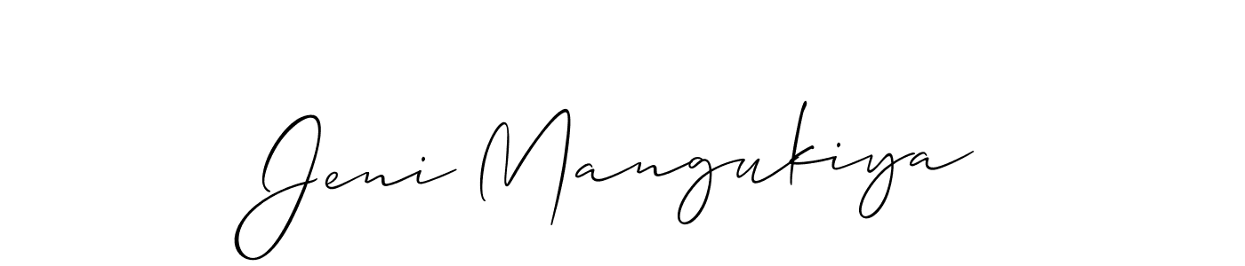 This is the best signature style for the Jeni Mangukiya name. Also you like these signature font (Allison_Script). Mix name signature. Jeni Mangukiya signature style 2 images and pictures png