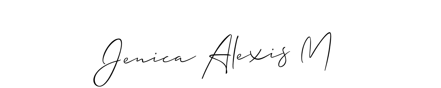 Jenica Alexis M stylish signature style. Best Handwritten Sign (Allison_Script) for my name. Handwritten Signature Collection Ideas for my name Jenica Alexis M. Jenica Alexis M signature style 2 images and pictures png