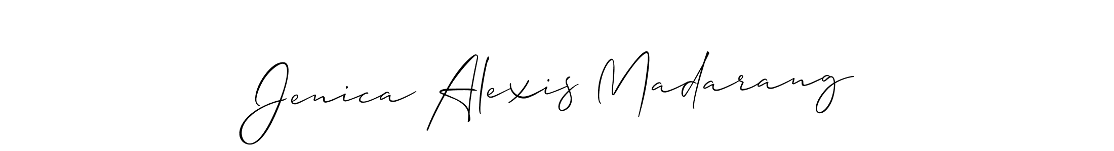 How to Draw Jenica Alexis Madarang signature style? Allison_Script is a latest design signature styles for name Jenica Alexis Madarang. Jenica Alexis Madarang signature style 2 images and pictures png
