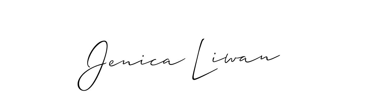 if you are searching for the best signature style for your name Jenica Liwan. so please give up your signature search. here we have designed multiple signature styles  using Allison_Script. Jenica Liwan signature style 2 images and pictures png