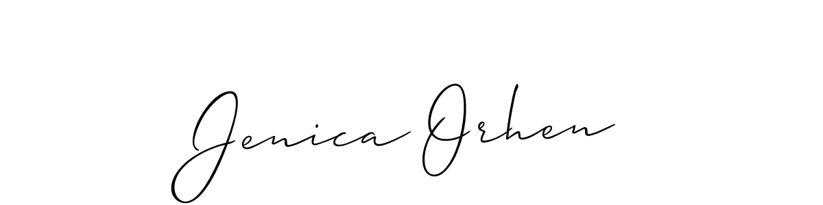 How to make Jenica Orhen name signature. Use Allison_Script style for creating short signs online. This is the latest handwritten sign. Jenica Orhen signature style 2 images and pictures png
