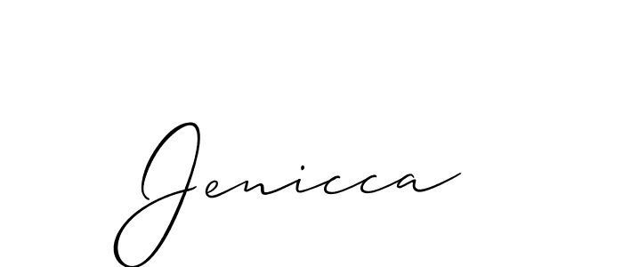 How to make Jenicca signature? Allison_Script is a professional autograph style. Create handwritten signature for Jenicca name. Jenicca signature style 2 images and pictures png