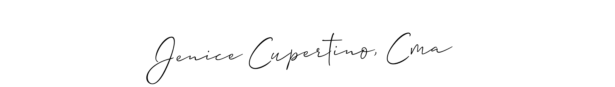 This is the best signature style for the Jenice Cupertino, Cma name. Also you like these signature font (Allison_Script). Mix name signature. Jenice Cupertino, Cma signature style 2 images and pictures png