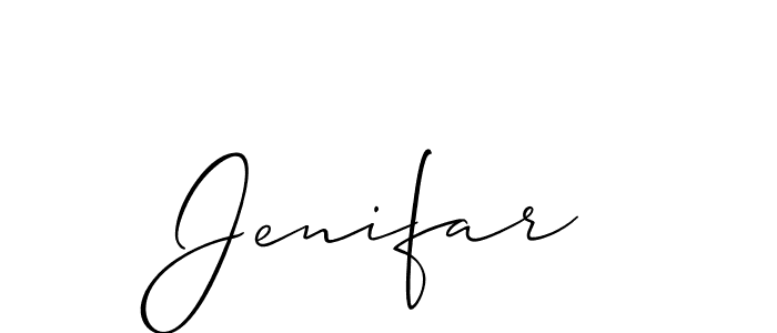Jenifar stylish signature style. Best Handwritten Sign (Allison_Script) for my name. Handwritten Signature Collection Ideas for my name Jenifar. Jenifar signature style 2 images and pictures png