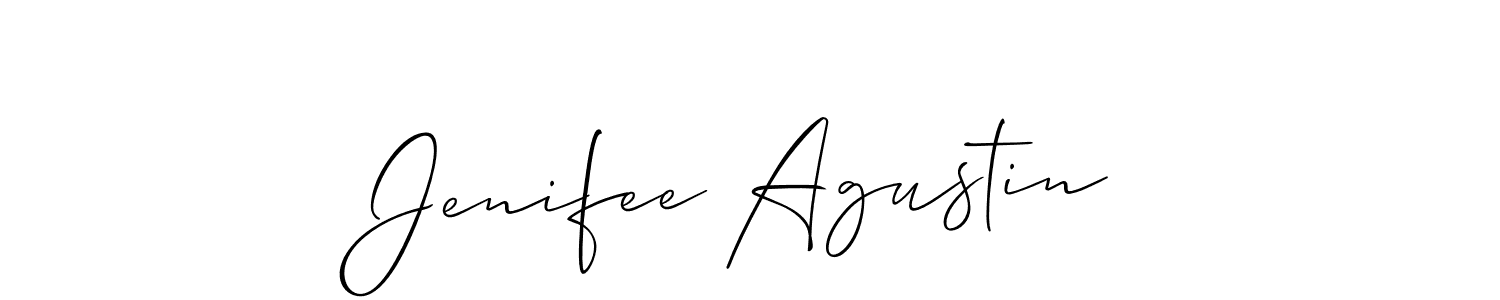 Use a signature maker to create a handwritten signature online. With this signature software, you can design (Allison_Script) your own signature for name Jenifee Agustin. Jenifee Agustin signature style 2 images and pictures png