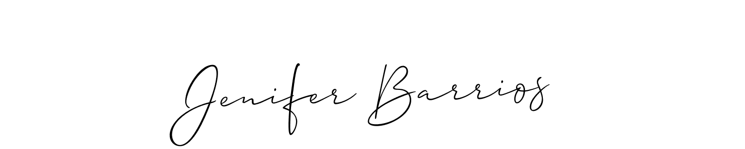 The best way (Allison_Script) to make a short signature is to pick only two or three words in your name. The name Jenifer Barrios include a total of six letters. For converting this name. Jenifer Barrios signature style 2 images and pictures png