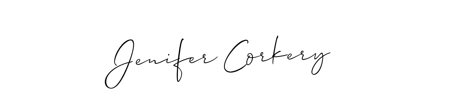 Also You can easily find your signature by using the search form. We will create Jenifer Corkery name handwritten signature images for you free of cost using Allison_Script sign style. Jenifer Corkery signature style 2 images and pictures png