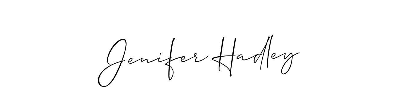if you are searching for the best signature style for your name Jenifer Hadley. so please give up your signature search. here we have designed multiple signature styles  using Allison_Script. Jenifer Hadley signature style 2 images and pictures png