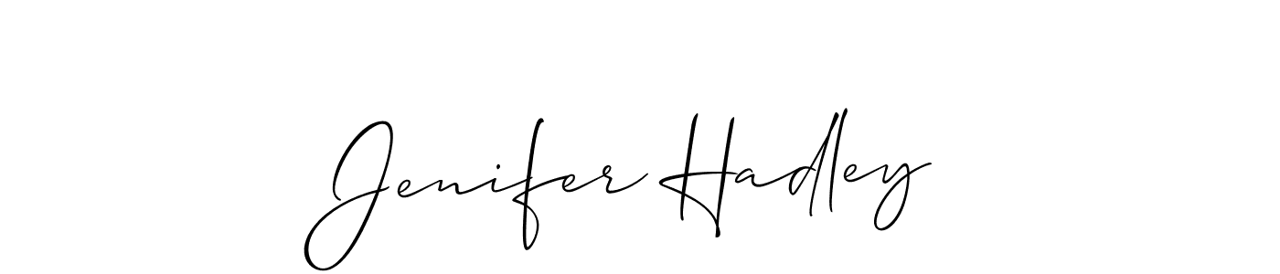 if you are searching for the best signature style for your name Jenifer Hadley. so please give up your signature search. here we have designed multiple signature styles  using Allison_Script. Jenifer Hadley signature style 2 images and pictures png