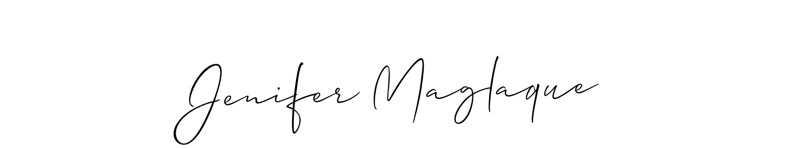 Similarly Allison_Script is the best handwritten signature design. Signature creator online .You can use it as an online autograph creator for name Jenifer Maglaque. Jenifer Maglaque signature style 2 images and pictures png