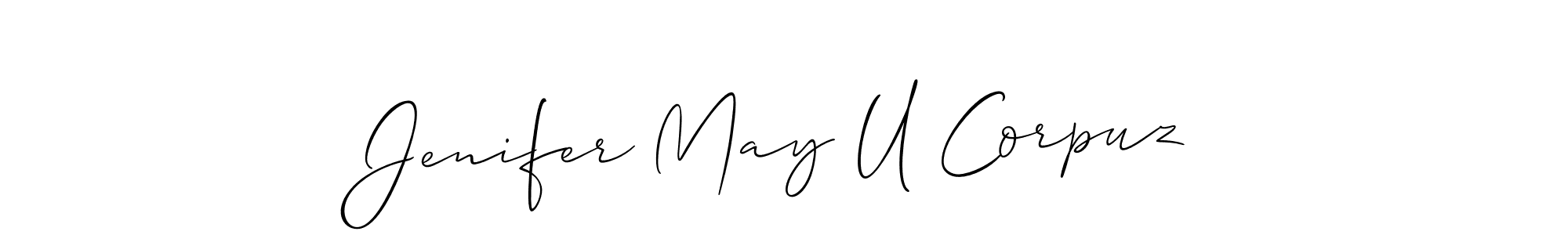 Use a signature maker to create a handwritten signature online. With this signature software, you can design (Allison_Script) your own signature for name Jenifer May U Corpuz. Jenifer May U Corpuz signature style 2 images and pictures png