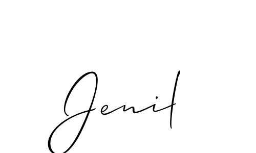 Jenil stylish signature style. Best Handwritten Sign (Allison_Script) for my name. Handwritten Signature Collection Ideas for my name Jenil. Jenil signature style 2 images and pictures png