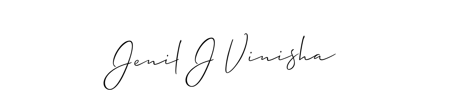 You can use this online signature creator to create a handwritten signature for the name Jenil J Vinisha. This is the best online autograph maker. Jenil J Vinisha signature style 2 images and pictures png