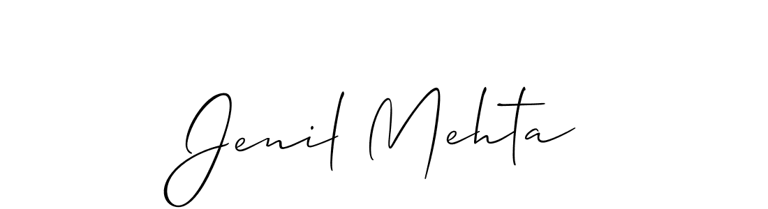 Design your own signature with our free online signature maker. With this signature software, you can create a handwritten (Allison_Script) signature for name Jenil Mehta. Jenil Mehta signature style 2 images and pictures png