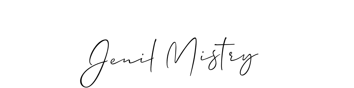 Similarly Allison_Script is the best handwritten signature design. Signature creator online .You can use it as an online autograph creator for name Jenil Mistry. Jenil Mistry signature style 2 images and pictures png