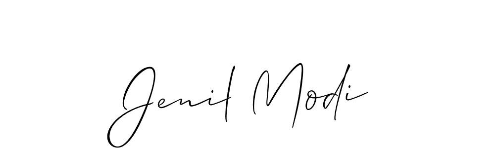 How to make Jenil Modi name signature. Use Allison_Script style for creating short signs online. This is the latest handwritten sign. Jenil Modi signature style 2 images and pictures png