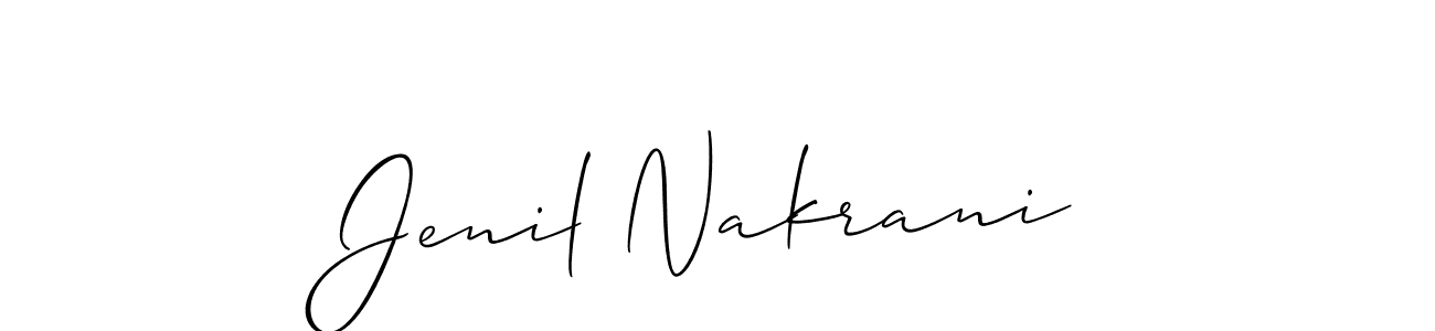 How to make Jenil Nakrani signature? Allison_Script is a professional autograph style. Create handwritten signature for Jenil Nakrani name. Jenil Nakrani signature style 2 images and pictures png