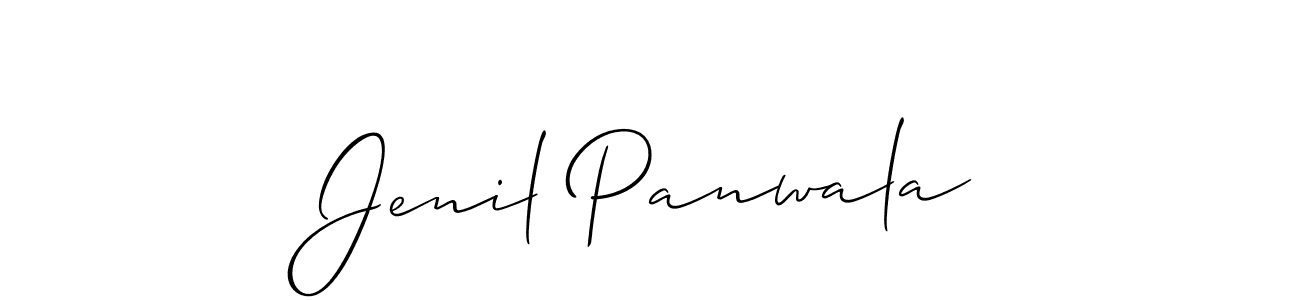 Make a short Jenil Panwala signature style. Manage your documents anywhere anytime using Allison_Script. Create and add eSignatures, submit forms, share and send files easily. Jenil Panwala signature style 2 images and pictures png