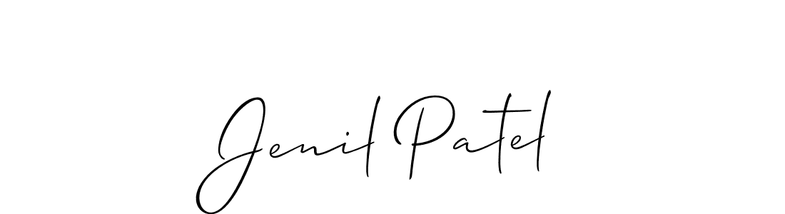 Allison_Script is a professional signature style that is perfect for those who want to add a touch of class to their signature. It is also a great choice for those who want to make their signature more unique. Get Jenil Patel name to fancy signature for free. Jenil Patel signature style 2 images and pictures png