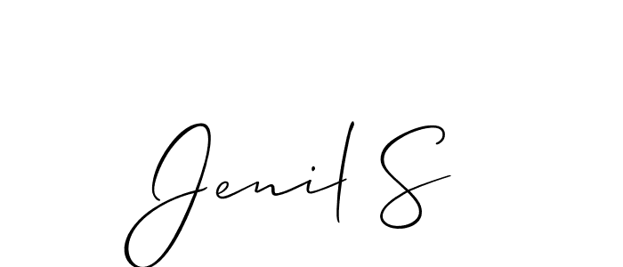 Design your own signature with our free online signature maker. With this signature software, you can create a handwritten (Allison_Script) signature for name Jenil S. Jenil S signature style 2 images and pictures png