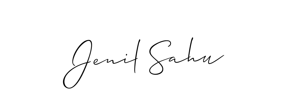 How to Draw Jenil Sahu signature style? Allison_Script is a latest design signature styles for name Jenil Sahu. Jenil Sahu signature style 2 images and pictures png
