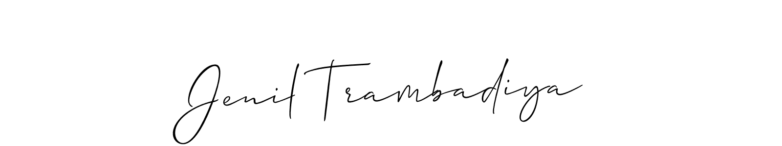 Make a beautiful signature design for name Jenil Trambadiya. Use this online signature maker to create a handwritten signature for free. Jenil Trambadiya signature style 2 images and pictures png