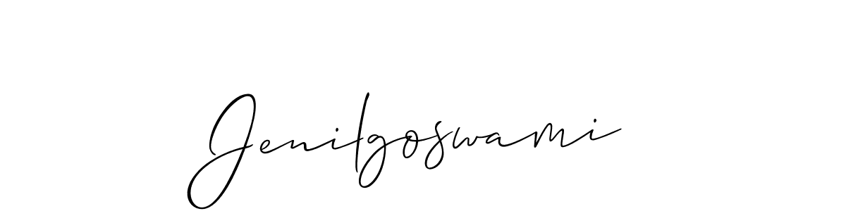 You should practise on your own different ways (Allison_Script) to write your name (Jenilgoswami) in signature. don't let someone else do it for you. Jenilgoswami signature style 2 images and pictures png