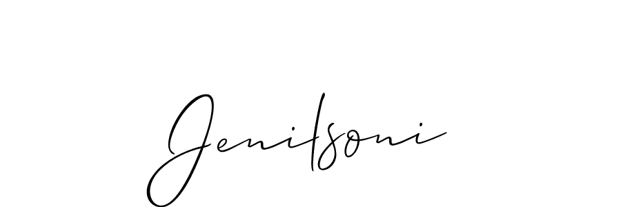 Use a signature maker to create a handwritten signature online. With this signature software, you can design (Allison_Script) your own signature for name Jenilsoni. Jenilsoni signature style 2 images and pictures png