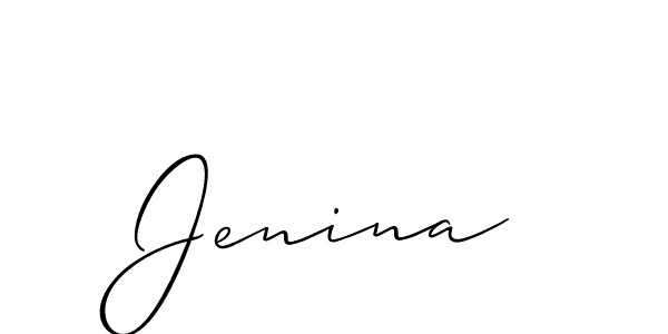 Also You can easily find your signature by using the search form. We will create Jenina name handwritten signature images for you free of cost using Allison_Script sign style. Jenina signature style 2 images and pictures png