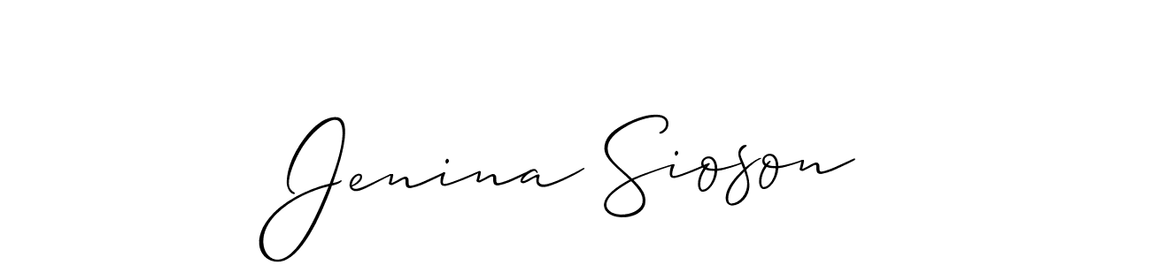 Allison_Script is a professional signature style that is perfect for those who want to add a touch of class to their signature. It is also a great choice for those who want to make their signature more unique. Get Jenina Sioson name to fancy signature for free. Jenina Sioson signature style 2 images and pictures png